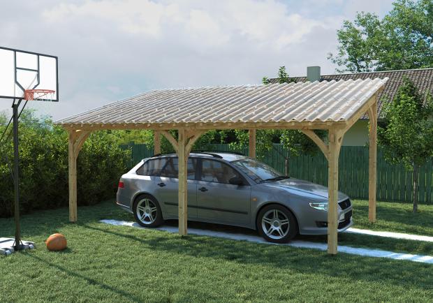 carport con copertura trasparente Onduclair PLR